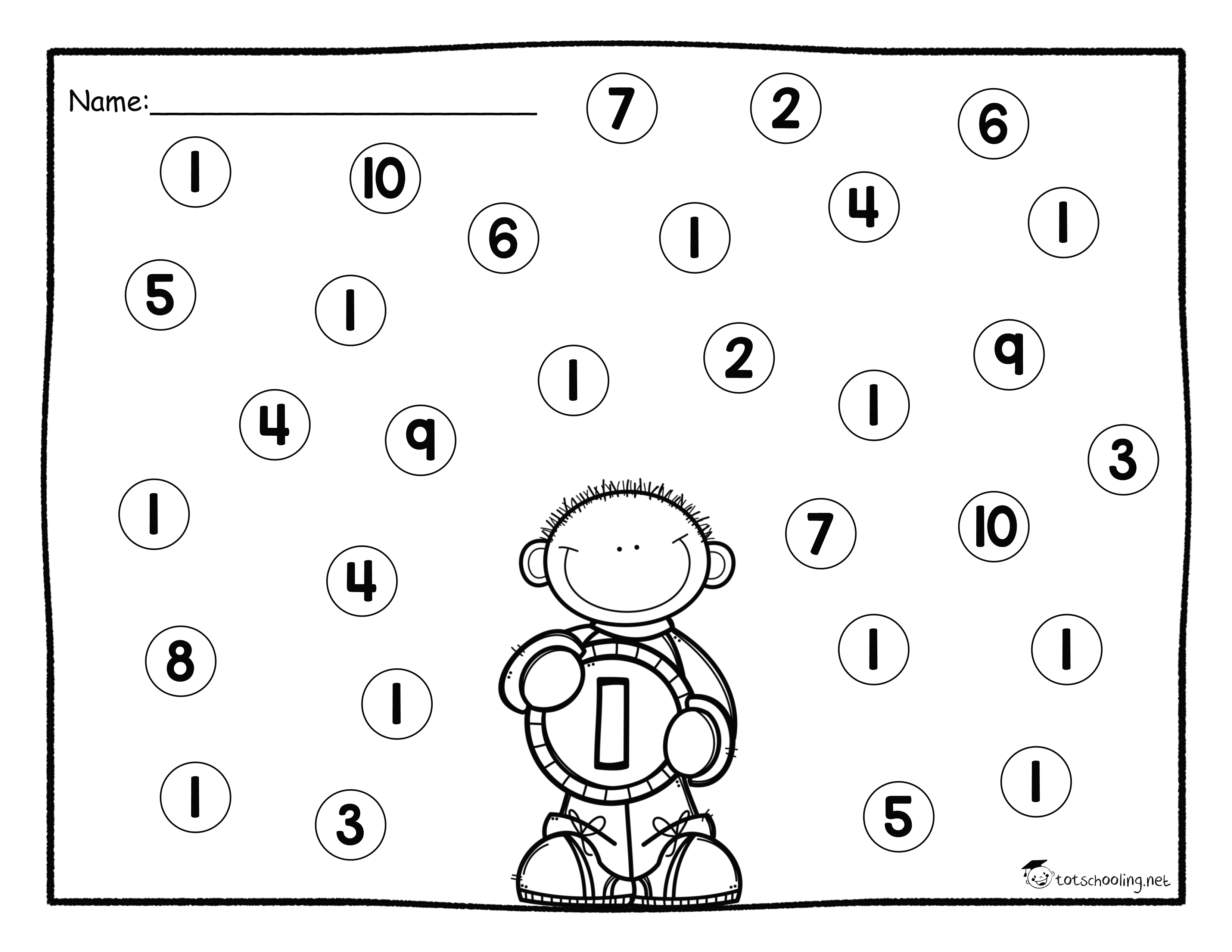找数字1-10，幼儿数感训练资料，PDF可打印